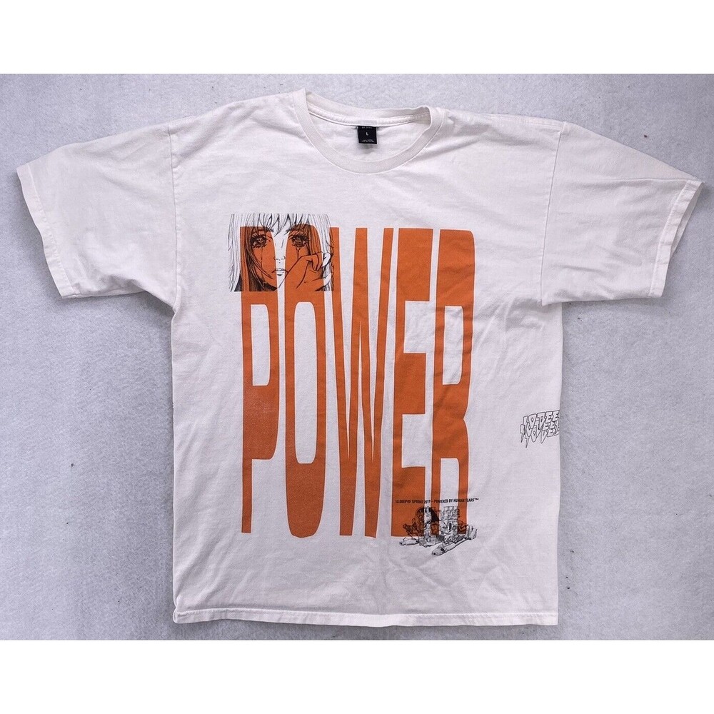 10 DEEP Power Mens T-SHIRT Size Large 2019 White Orange Graphic Tee